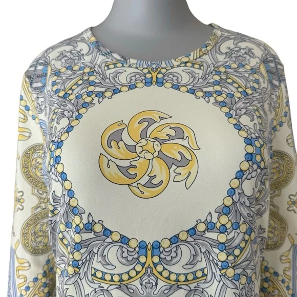 J. MCLAUGHLIN Catalina Cloth Signature Tee Art To Wear Medallion 3/4 Sleeve - Picture 3 of 16